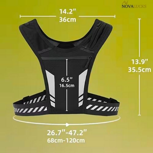 Gilet de course ultra­lég­er réfléchissant + Gourde d’hydratation offerte