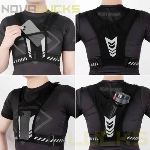 Reflektierende Laufweste mit Stauraum - RunMate™ + GRATIS - Trinkflasche