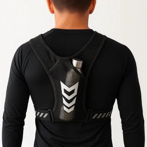 Gilet de course ultra­lég­er réfléchissant + Gourde d’hydratation offerte